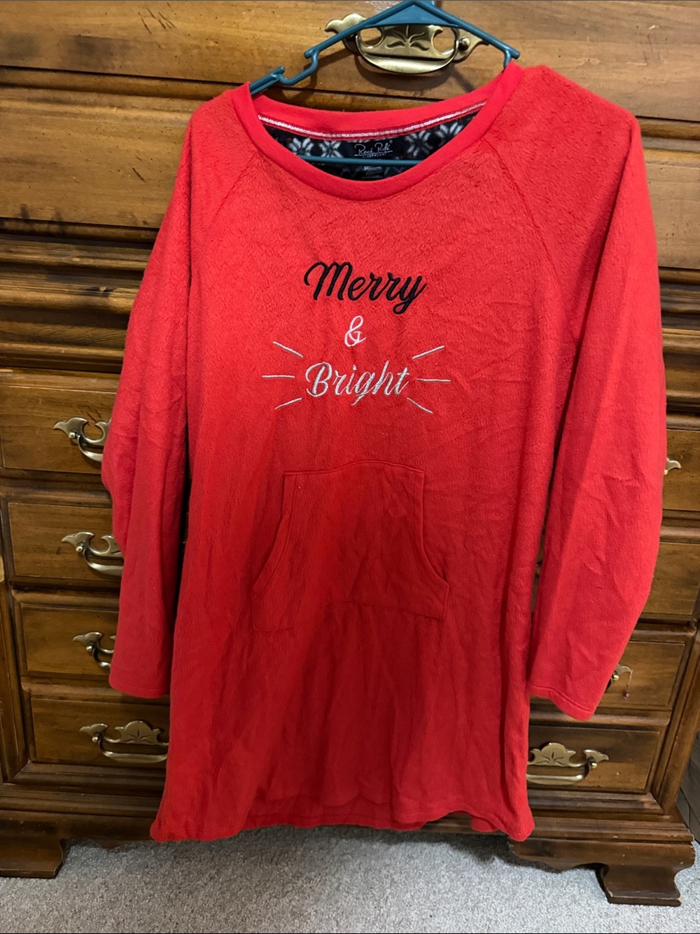 Rene Rofe Red "Merry & Bright" Crewneck Sweater
